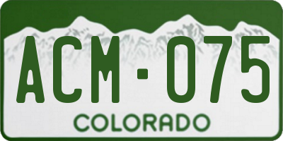CO license plate ACM075