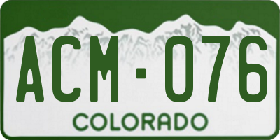 CO license plate ACM076