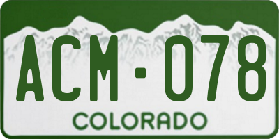 CO license plate ACM078
