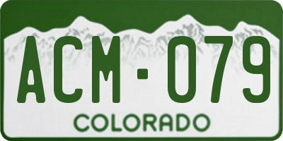 CO license plate ACM079
