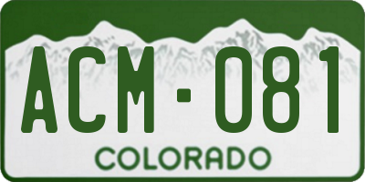CO license plate ACM081