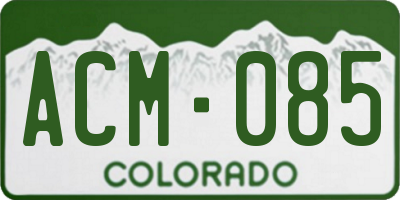 CO license plate ACM085