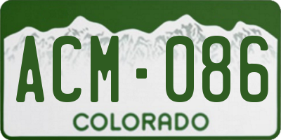 CO license plate ACM086