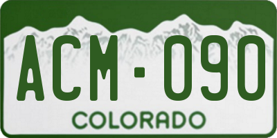 CO license plate ACM090