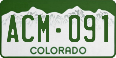 CO license plate ACM091