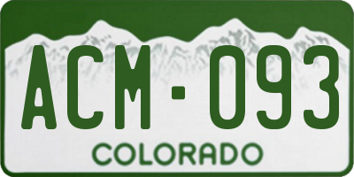 CO license plate ACM093