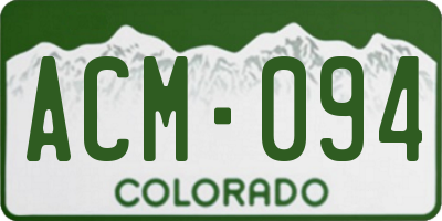 CO license plate ACM094