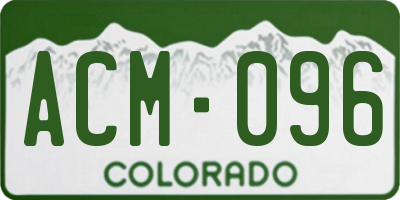 CO license plate ACM096
