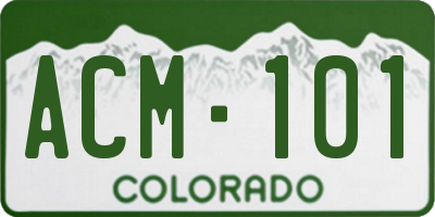 CO license plate ACM101