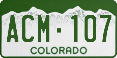CO license plate ACM107