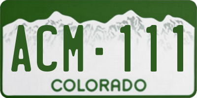 CO license plate ACM111