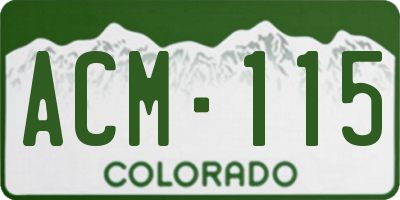 CO license plate ACM115