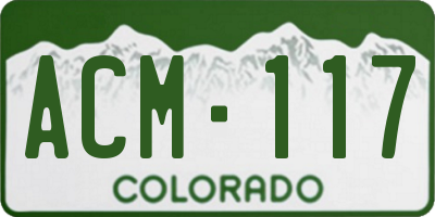 CO license plate ACM117