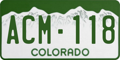 CO license plate ACM118