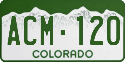 CO license plate ACM120