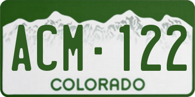 CO license plate ACM122