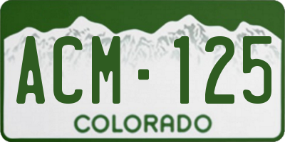 CO license plate ACM125