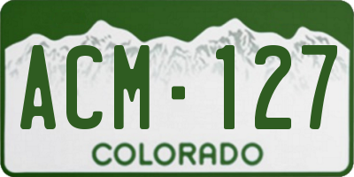 CO license plate ACM127