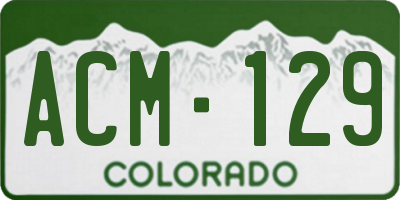 CO license plate ACM129