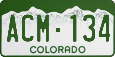 CO license plate ACM134