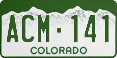 CO license plate ACM141