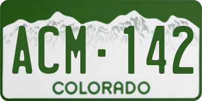 CO license plate ACM142