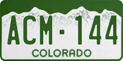 CO license plate ACM144