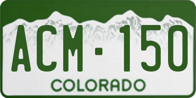 CO license plate ACM150