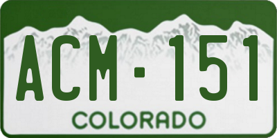 CO license plate ACM151