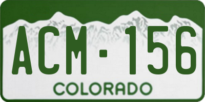 CO license plate ACM156