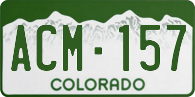CO license plate ACM157