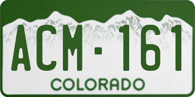 CO license plate ACM161