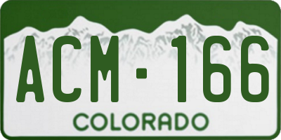 CO license plate ACM166