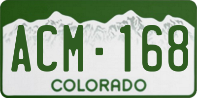 CO license plate ACM168