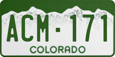 CO license plate ACM171
