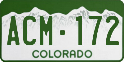 CO license plate ACM172
