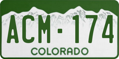 CO license plate ACM174