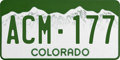 CO license plate ACM177