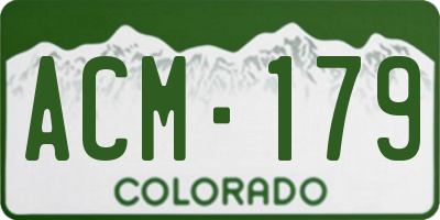 CO license plate ACM179