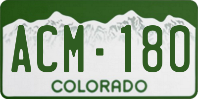CO license plate ACM180