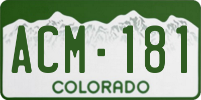 CO license plate ACM181