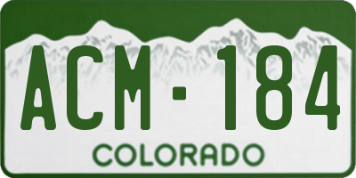 CO license plate ACM184