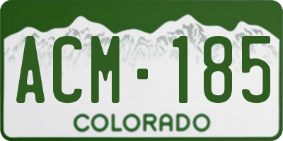 CO license plate ACM185