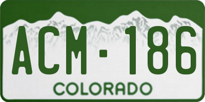 CO license plate ACM186