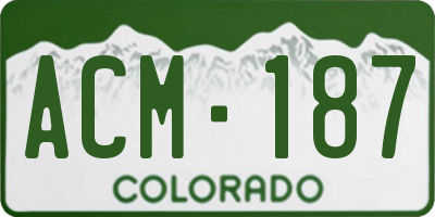 CO license plate ACM187