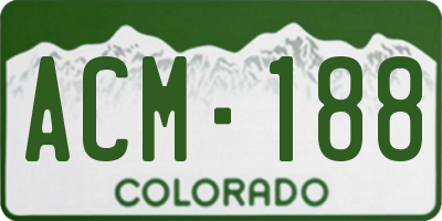 CO license plate ACM188