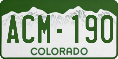 CO license plate ACM190