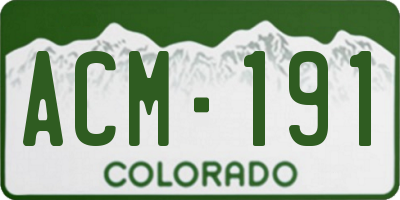 CO license plate ACM191