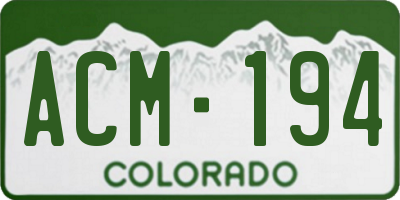 CO license plate ACM194