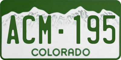 CO license plate ACM195